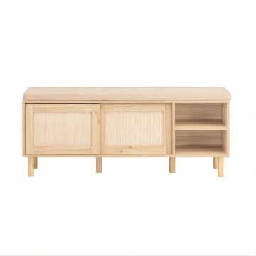 Скамья для прихожей 121x35x49см., светло-коричневого цвета