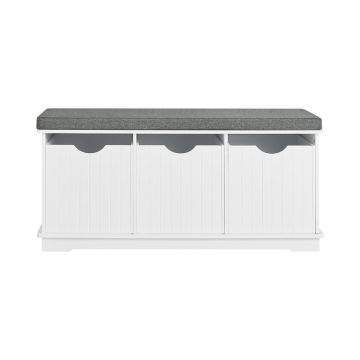Скамья для прихожей 100x36x46см., белого/серого цвета