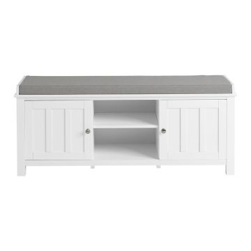 Скамья для прихожей 105x35x43см., белого/серого цвета