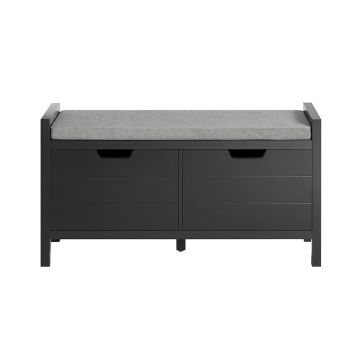 Скамья для прихожей 91x30x50см., черного/серого цвета