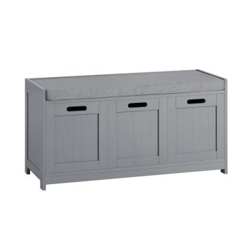 Скамья для прихожей 90x35x30см., серого цвета