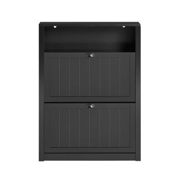 Тумба для обуви 80x24x110см., черного цвета