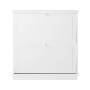 Тумба для обуви 76x18x78см., белого/серебристого цвета