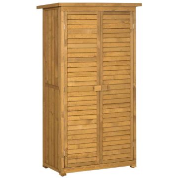 Dārza skapītis instrumentiem Outsunny 87x46,5x160cm, gaiši brūnā krāsā