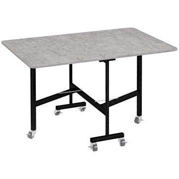Ēdamistaba galda Homcom 120x80x73cm, melnas/pelēkas krāsas
