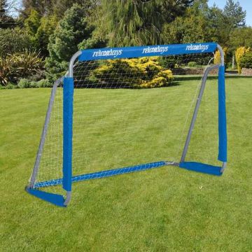 Futbola vārti Relaxdays, treniņu, pelēka/zila/balta, 152 × 110 × 74 cm