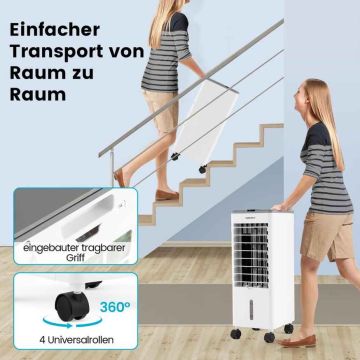 Evaporative air cooler, 3 in 1, Grey, 25.5 × 22 × 59 cm