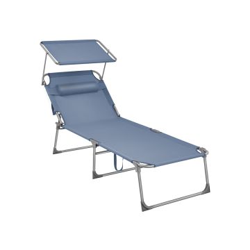 Кровать 71x200x38см., сине-серая