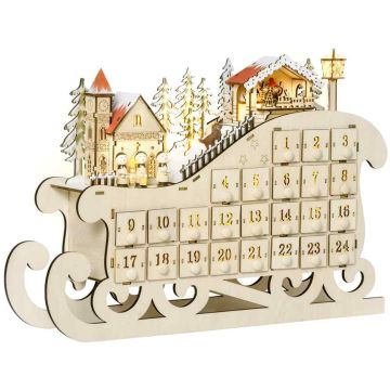 Adventes kalendārs Homcom 45x10x31cm., dažādas krāsas