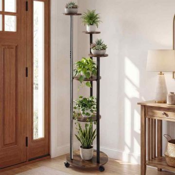 Flower stand, 6 tiers, Brown, 45 × 146.5 × 43 cm