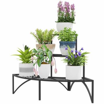 Подставка для цветов Outsunny 87x60x60см, черного цвета