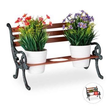 Puķu statīvs-soliņš Relaxdays, M izmērs, 2–3 podiem, 40 × 24,5 × 22 cm