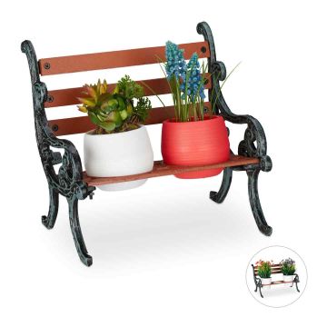 Puķu statīvs-soliņš Relaxdays, S izmērs, 2–3 podiem, 24,5 × 20,5 × 17,5 cm