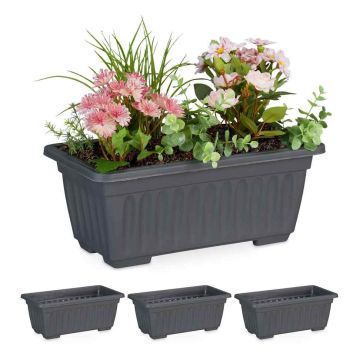 Puķu podi Relaxdays 10036006_139, 4 gab, 34 × 14 × 18,5 cm