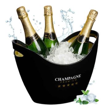 Dzērienu dzesētājs Relaxdays “Champagne Premium”, 8 l, Melna/zelta, 35 × 25,5 × 25,5 cm