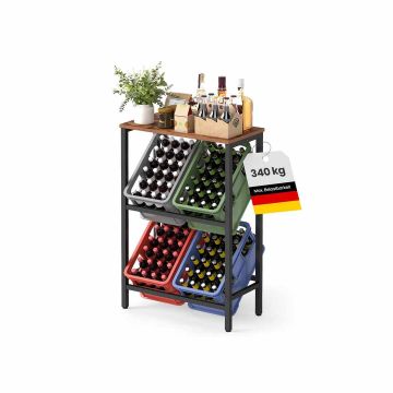 Dzērienu kastu plaukts SONGMICS, 2 līmeņi, 6 kastēm, 40 × 117,3 × 70,4 cm