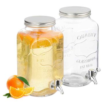 Dzērienu dozatori Relaxdays, 2 gab., katrs 3,5 l, 14 × 26,5 × 20 cm