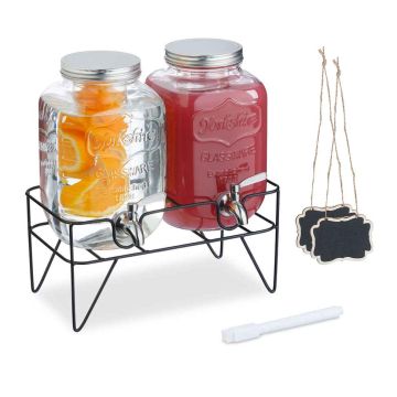 Dzērienu dozatori Relaxdays, 2 gab., katrs 4 l, 22 × 35 × 33 cm