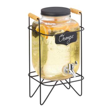 Dzērienu dozators Relaxdays, 4 l, Melns, 19 × 33 × 22 cm