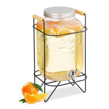 Dzērienu dozators Relaxdays, 8 l, Melns, 23 × 40 × 27 cm