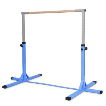 Vingrošanas stienis, regulējama augstuma, Zils, 200 × 121 × 91–150 cm
