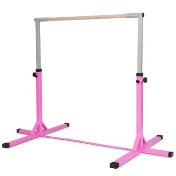 Vingrošanas stienis, regulējama augstuma, Rozā/zils, 200 × 121 × 91–150 cm