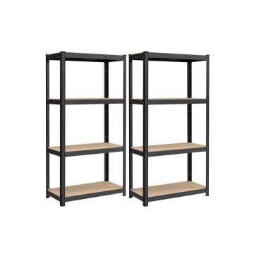 Комплект из 2 полок для хранения 40x80x160 см, черный/светло-коричневый