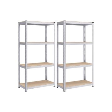 Комплект из 2 полок для хранения 40x80x160 см, серебристый/светло-коричневый