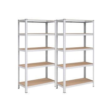 Комплект из 2 полок для хранения 180x90x40 см., светло-коричневый/серебристый цвет
