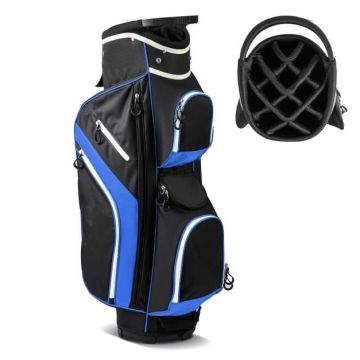 Golf Bag, 14 Compartments, Blue/Multicolor