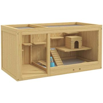 Клетка для грызунов PawHut 100x50x50см, светло-коричневого цвета
