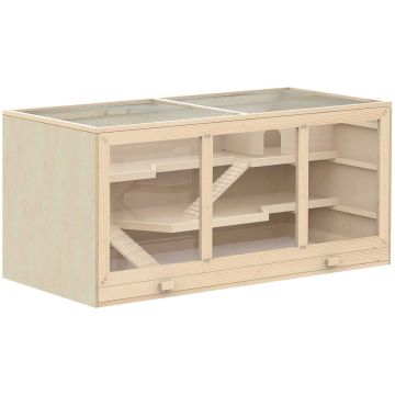 Клетка для грызунов PawHut 115x57x55см, светло-коричневого цвета