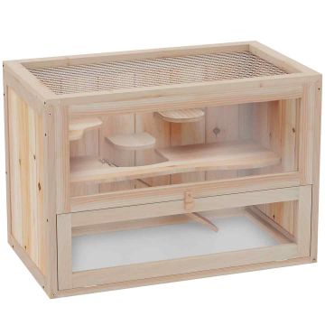 Клетка для грызунов PawHut 60x35x42см, светло-коричневого цвета