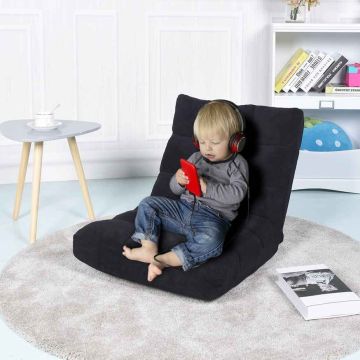 Floor armchair, 14 positions, Black, 105 × 57 × 15 cm