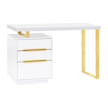 Skaistumkopšanas galds „ACTIVESHOP“ 3311G, 3 atvilktnes, Balta