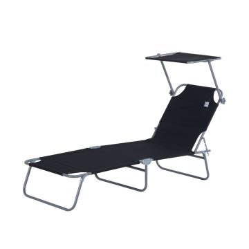 Кровать Outsunny 187x58x36см, черно-серого цвета
