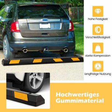 Rubber parking curb, 182.88 × 15.24 × 10.16 cm