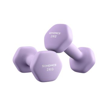 SONGMICS SYL63OG Dumbbell and Barbell Set, 2 Dumbbells