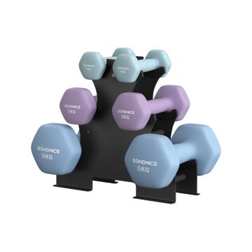 SONGMICS dumbbell set with holder, 6 pieces