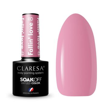 Гибридный лак для ногтей CLARESA FALLIN'LOVE 8, Розовый