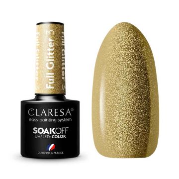 Гибридный лак для ногтей CLARESA FULL GLITTER 3