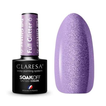 Гибридный лак для ногтей CLARESA FULL GLITTER 6