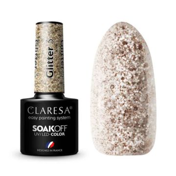 Hibrīda nagu laka Claresa Glitter 3 Hybrid