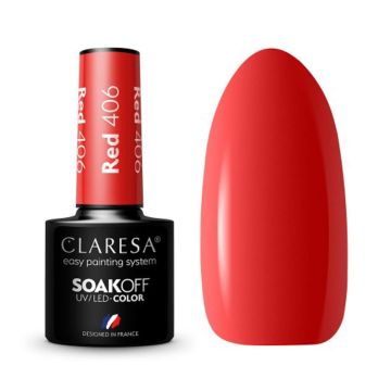 Гибридный лак CLARESA RED 406, Палитра Rainbow Explosion