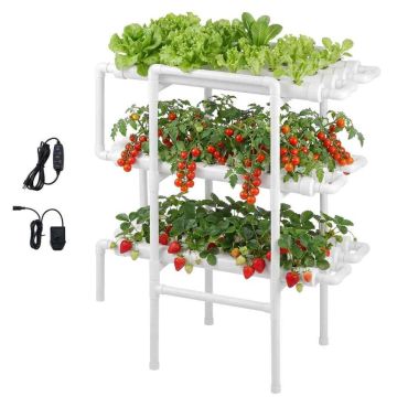 Hidroponikas audzēšanas sistēma VEVOR HX-108E, 3 līmeņi, 108 vietas, 98 × 117 × 52 cm