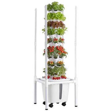 Hidroponikas tornis VEVOR VV2-9C-EU, 9 līmeņi, 45 kapsulas, Balta, 35 × 122 × 35 cm