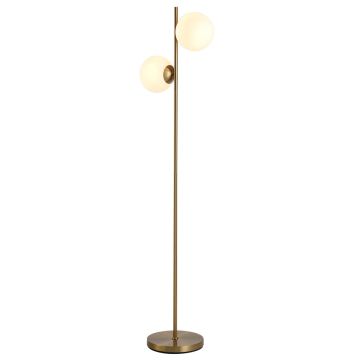 Stāvlampa Homcom 39x28x165cm, zelta/baltas krāsas