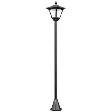 Dārza gaismeklis ar saules bateriju Outsunny 15x15x120cm, melnā krāsā
