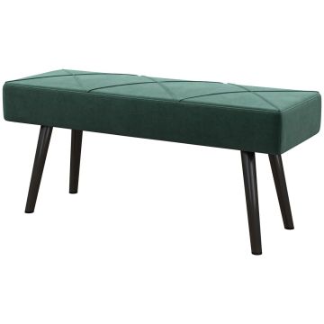 Mīksts sols Homcom 100x36x45cm, tumši zaļš/melns