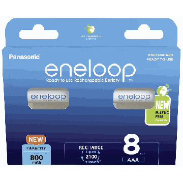 Uzlādējami akumulatori Panasonic ENELOOP BK-4MCDE/8BE, 8 gab